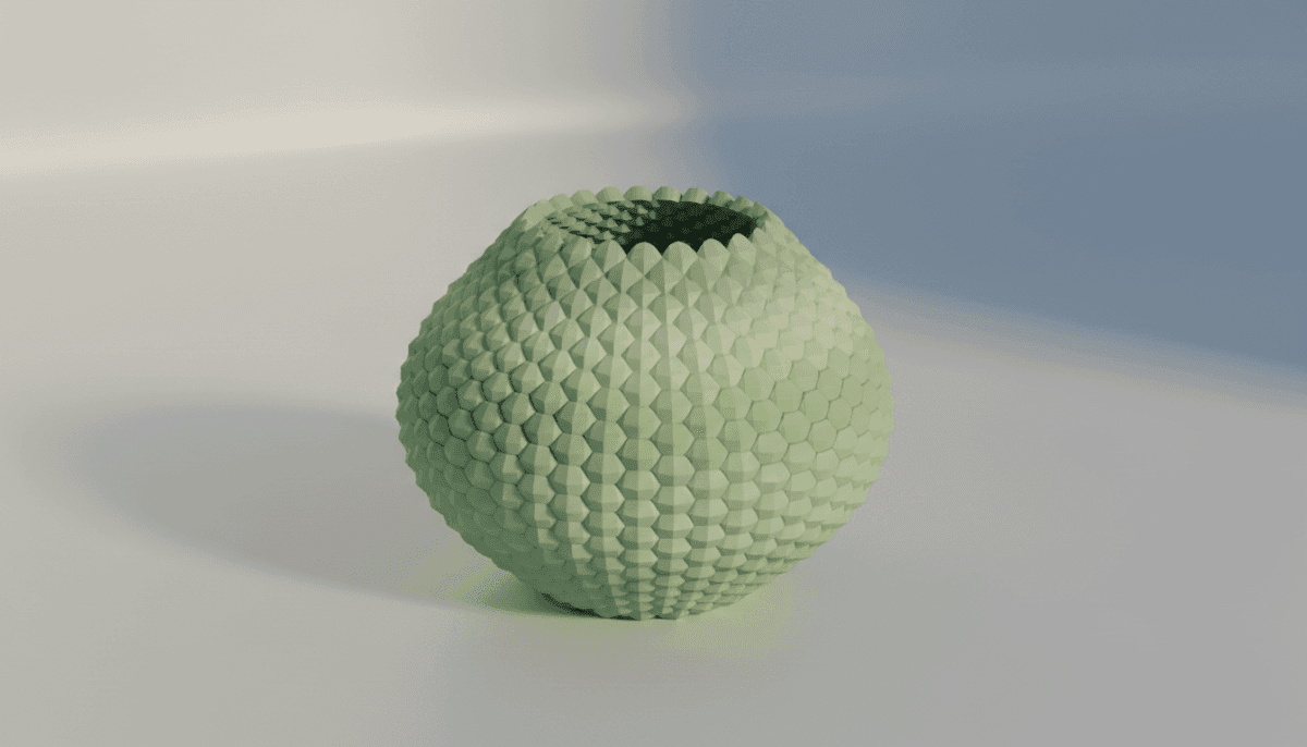 Geometric Textured Ceramic Planter Pot — view 1
